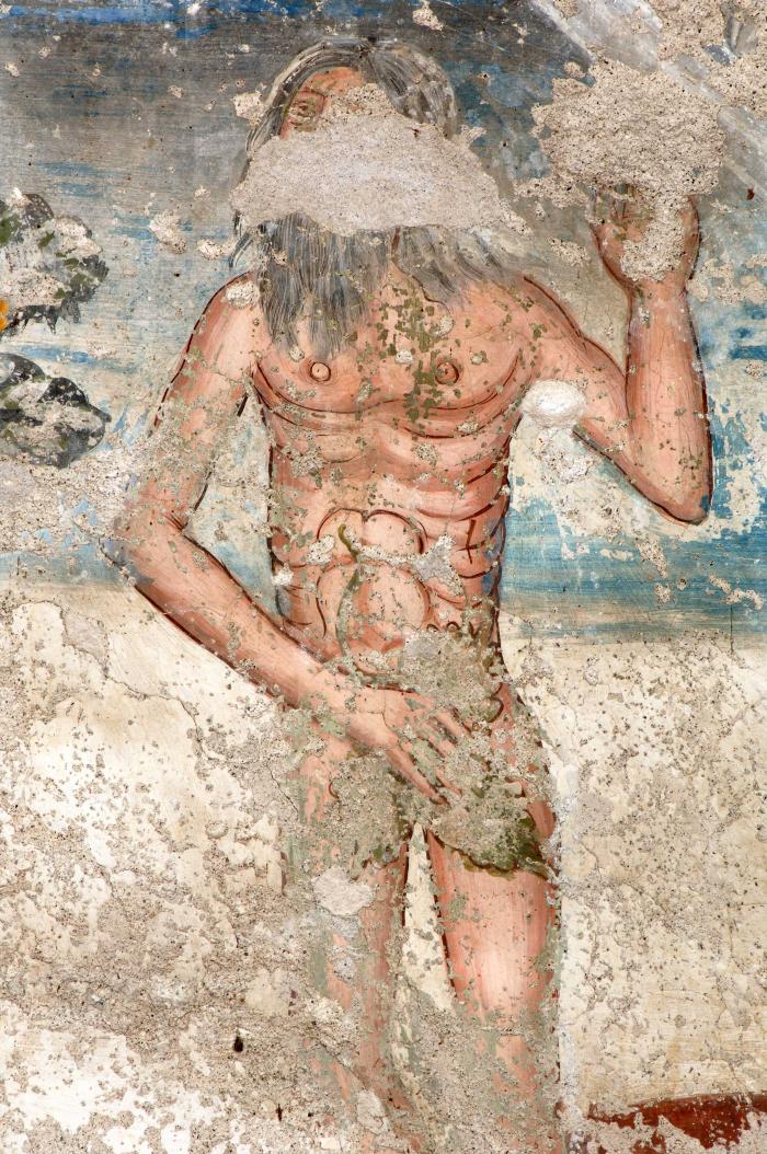 Peinture Murale - Adam - Andrea da Cella - Chapelle Saint-Sébastien - Saint Roch - Entraunes - 1516