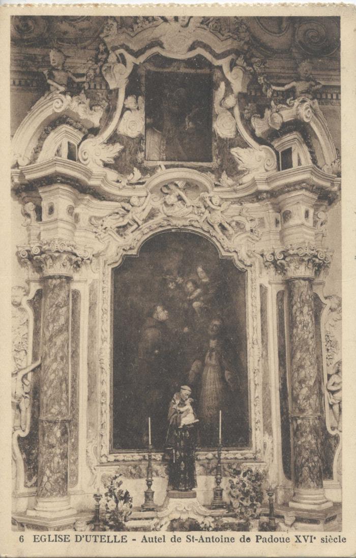 6 Eglise d'Utelle - Autel de St-Antoine de Padoue XVIe siècle.