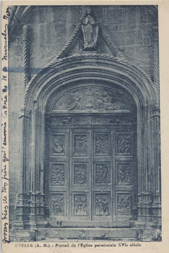 Utelle (A.-M.) - Portail de l'Eglise paroissiale XVIe siècle
